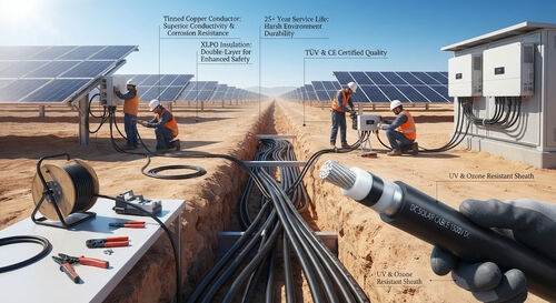 Latest company news about Kabel Surya DC: Kabel fotovoltaik berkinerja tinggi yang disertifikasi TUV untuk proyek surya global